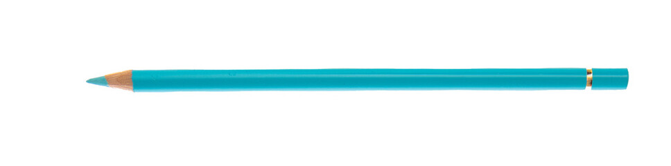 Blue color pencil isolated on transparent, PNG. School art supply, kids cretivity
