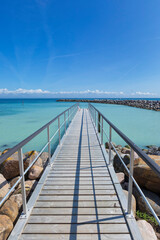 Fototapeta premium Bathing pier at the harbor of Fynshav, Als, Denmark
