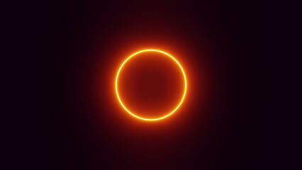 Glowing orange neon circle