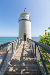 Fototapeta na wymiar Historic lighthouse at Taksensand, Als, Denmark