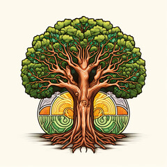 illustration of a simetrical tree