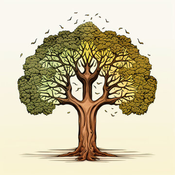 illustration of a simetrical tree