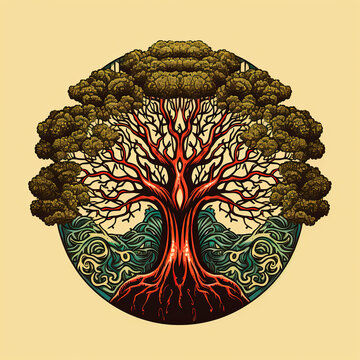 illustration of a simetrical tree