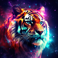 tiger in the cosmic sky