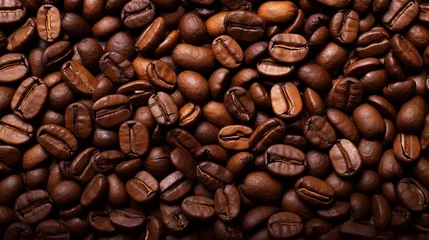 Tuinposter Roasted coffee beans background, Generative Ai © Deep Ai Generation