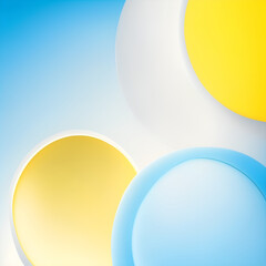 abstract background with circles - Light Yellow and Light Blue Circles Background - Generative AI