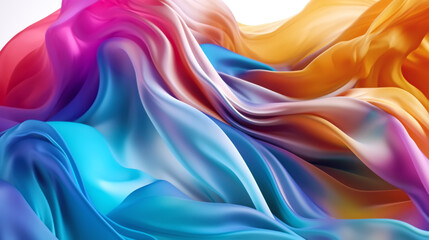 illustration of colored energies, multicolored silk, background 