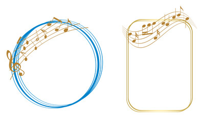 music frames with musical notes - vector decorative elements