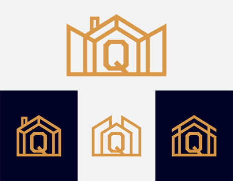 Letter Q house building logo. This logo is perfect for home rentals, home sales, real estate, construction, and the like.
