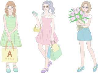 Fashion Girl Illustration Wearing Glasses
