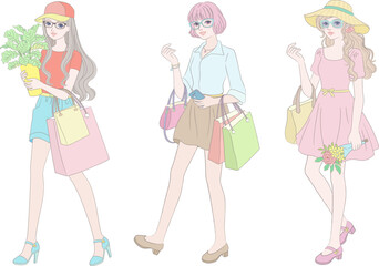 Fashion Girl Illustration Wearing Glasses