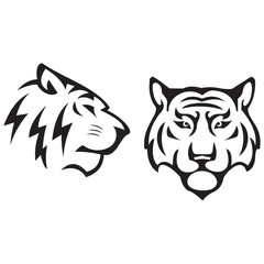 head tiger vector illustration
