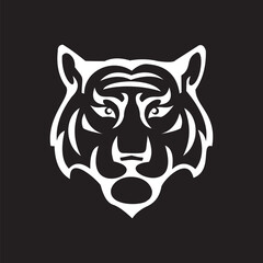 tiger head vector illustration on black background