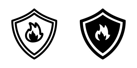 Fire Shield icon. sign for mobile concept and web design. vector illustration