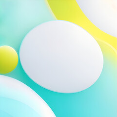 abstract background with circles - Light Yellow and Light Blue Circles Background - Light Colors - Light Green and White - Generative AI