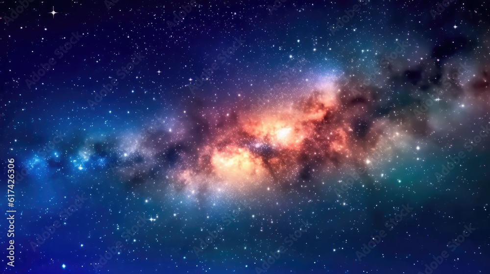 Wall mural galaxy in space created with generative ai technology