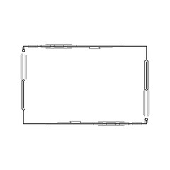 Abstract Black Simple Line Rectangular Frame Doodle Outline Element Vector Design Style Sketch Isolated Illustration For Wedding And Banner