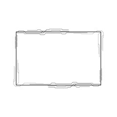 Abstract Black Simple Line Rectangular Frame Doodle Outline Element Vector Design Style Sketch Isolated Illustration For Wedding And Banner