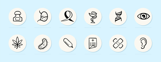 HIV Icon. Human Immunodeficiency Virus, infectious disease, retrovirus, immune system. Vector line icon for Business