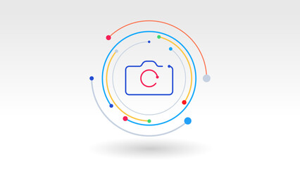 Camera digital tech logo icon button background