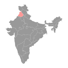 Punjab state map, administrative division of India. Vector illustration.