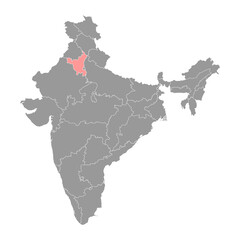 Haryana state map, administrative division of India. Vector illustration.