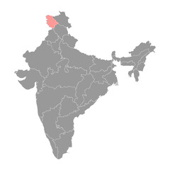 Obraz premium Jammu and Kashmir region map, administrative division of India. Vector illustration.