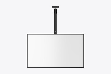 Outdoor digital ceiling mounted display screen blank template, 3d render illustration.