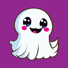 halloween ghost vector in cartoon style