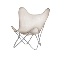 Brown Butterfly chair isolated