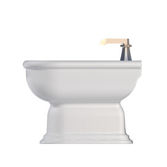 lavatory pan isolated on transparent background, bidet, 3D illustration, cg render
