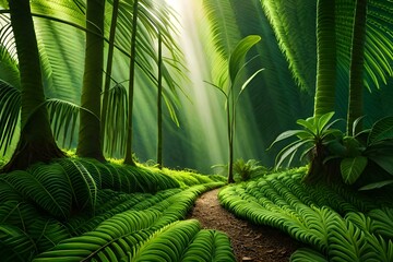 palm tree in the jungle generated Ai