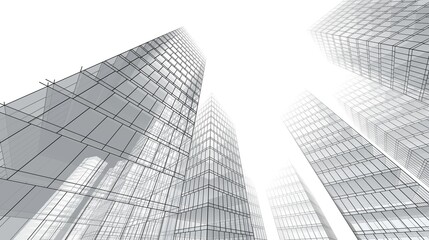 modern office buildings 3d rendering