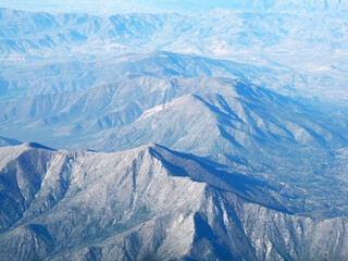 Aerial view of the Andes Mountains, Santiago, Chile
