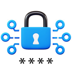 Cyber security icon blue theme