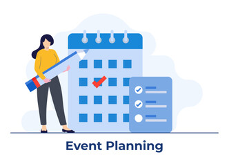 Event planning flat illustration vector template

