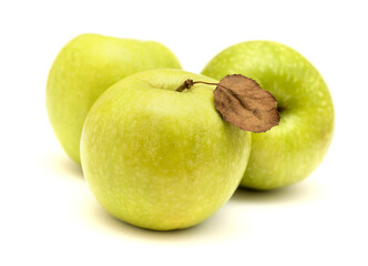 fresh green apple isolated on white background