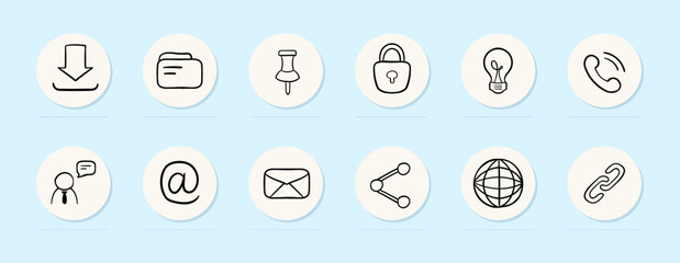 Illustration representing email communication, showcasing a computer or smartphone screen displaying an email interface with messages. Vector line icon for Business