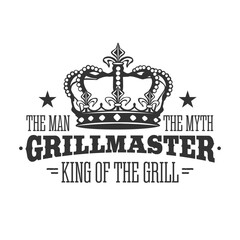 Grill Master Illustration Clip Art Design Shape. King of the Grill Silhouette Icon Vector.