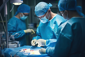 Precision in Action The Dynamic Team of Surgeons in the Operating Theater. created with Generative AI