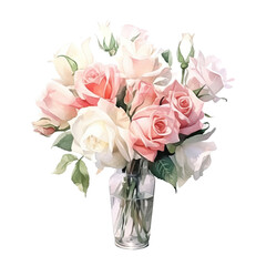 Cute wedding bouquet. Illustration AI Generative.