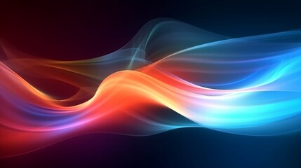 Fototapeta premium beautiful abstract wave with mix color light on black Background