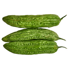 Group of bitter melon vegetables isolated background
