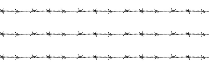 Hand drawn barb wire (black pencil) - tileabe/seamless pattern - obrazy, fototapety, plakaty