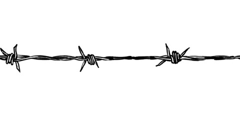 Hand drawn barb wire (black pencil) - tileabe/seamless pattern