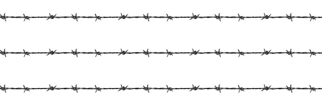 Hand drawn barb wire (black pencil) - tileabe/seamless pattern