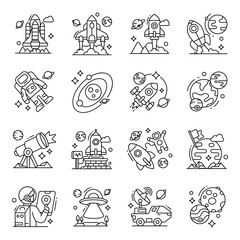 Pack of Astrology Linear Icons

