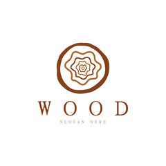 Fototapeta premium wood logo template icon illustration design vector, used for wood factories, wood plantations, log processing, wood furniture, wood warehouses with a modern minimalist concept