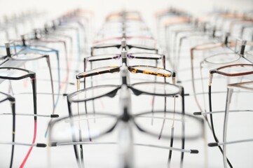 eye glasses on the shelf