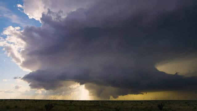 A Supercell Thunderstorm Moves Over Tornado Alley During An Outbreak of Severe Storms